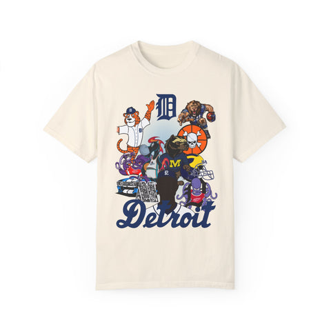 Detroit Mascots Tee Blue