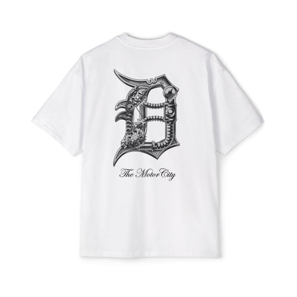 Old English Gears Silver Oversized Tee