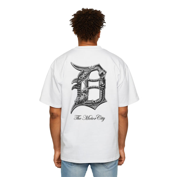 Old English Gears Silver Oversized Tee