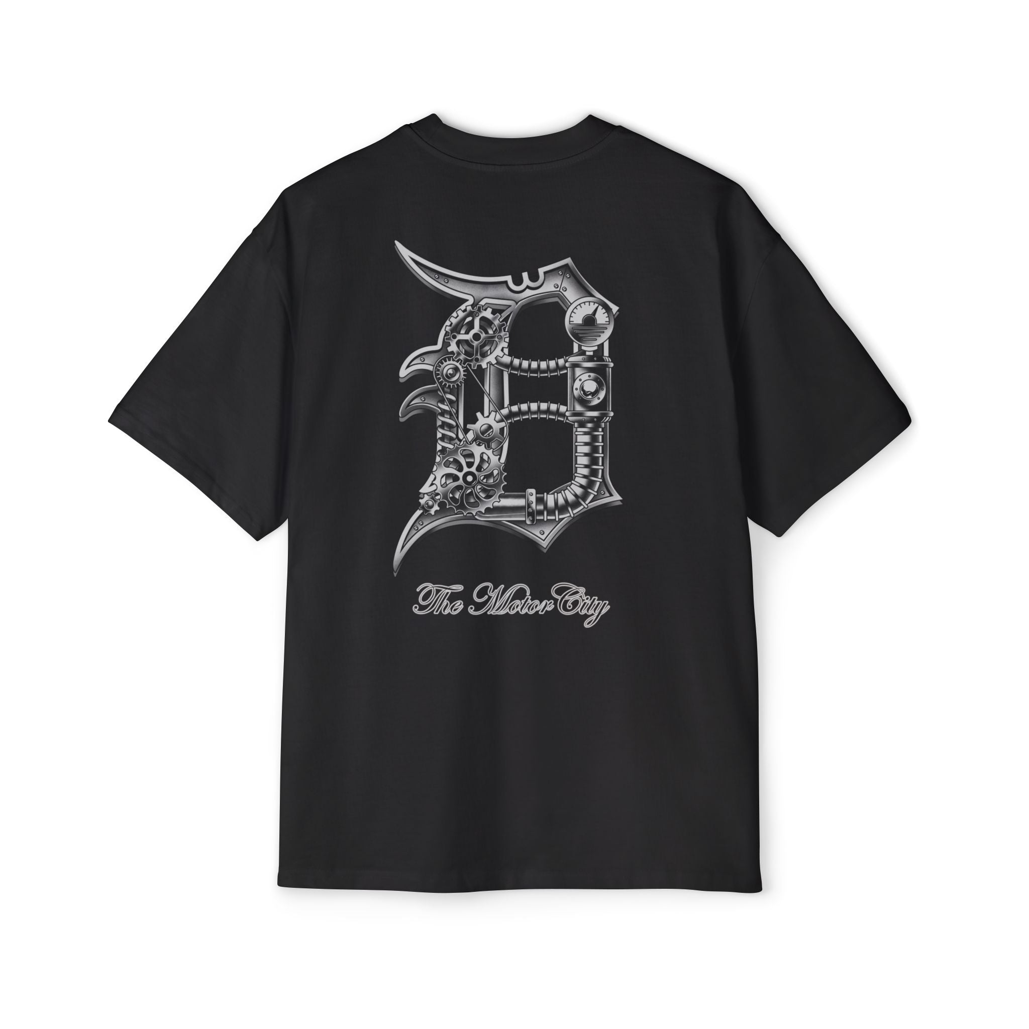 Old English Gears Silver Oversized Tee
