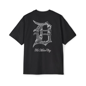 Old English Gears Silver Oversized Tee