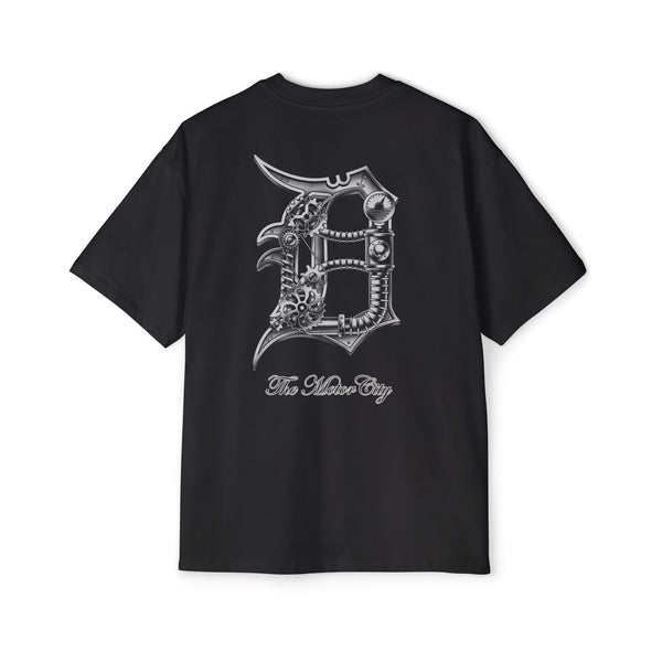 Old English Gears Silver Oversized Tee