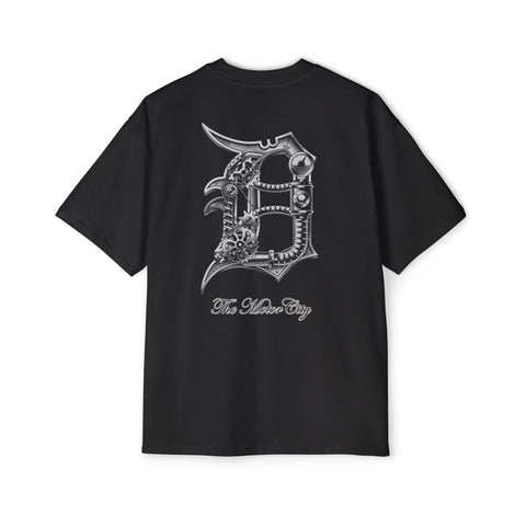 Old English Gears Silver Oversized Tee