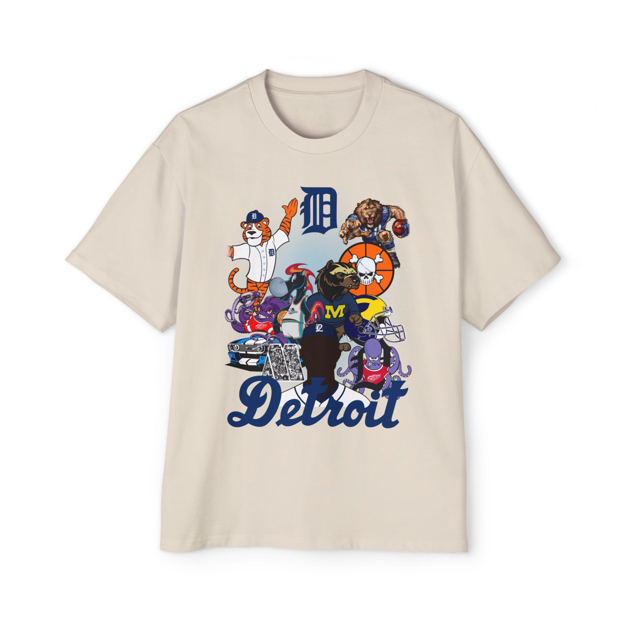 Detroit Mascots Tee Blue